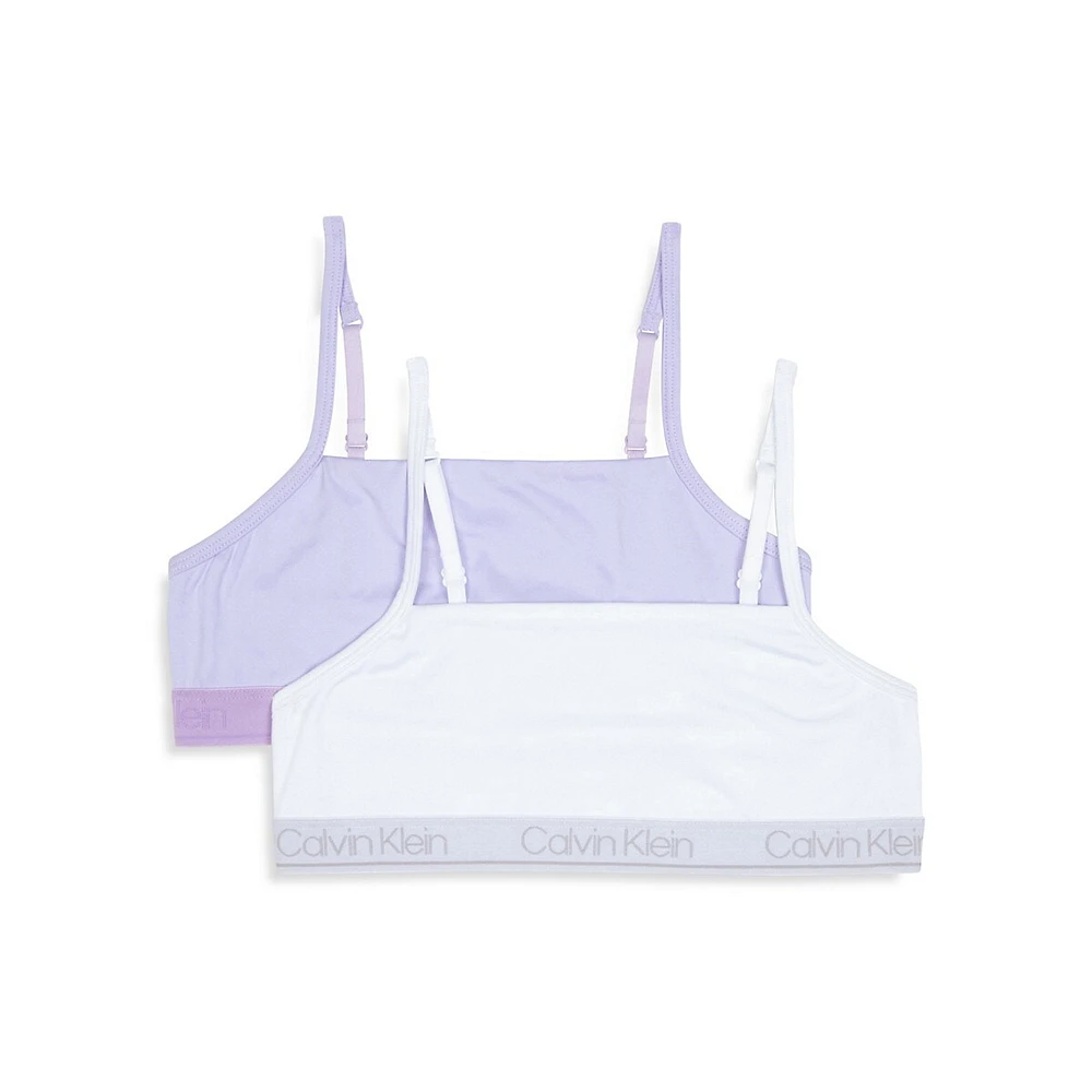 Calvin Klein Big Girls Seamless Ruched Crop Bra