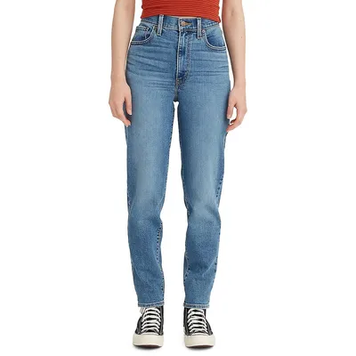 High-Waist Tapered Leg Mom Jeans