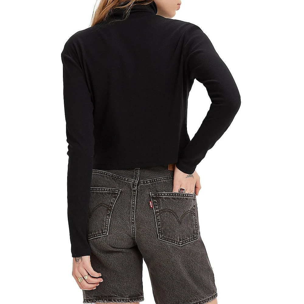 Moon Rib Turtleneck Top