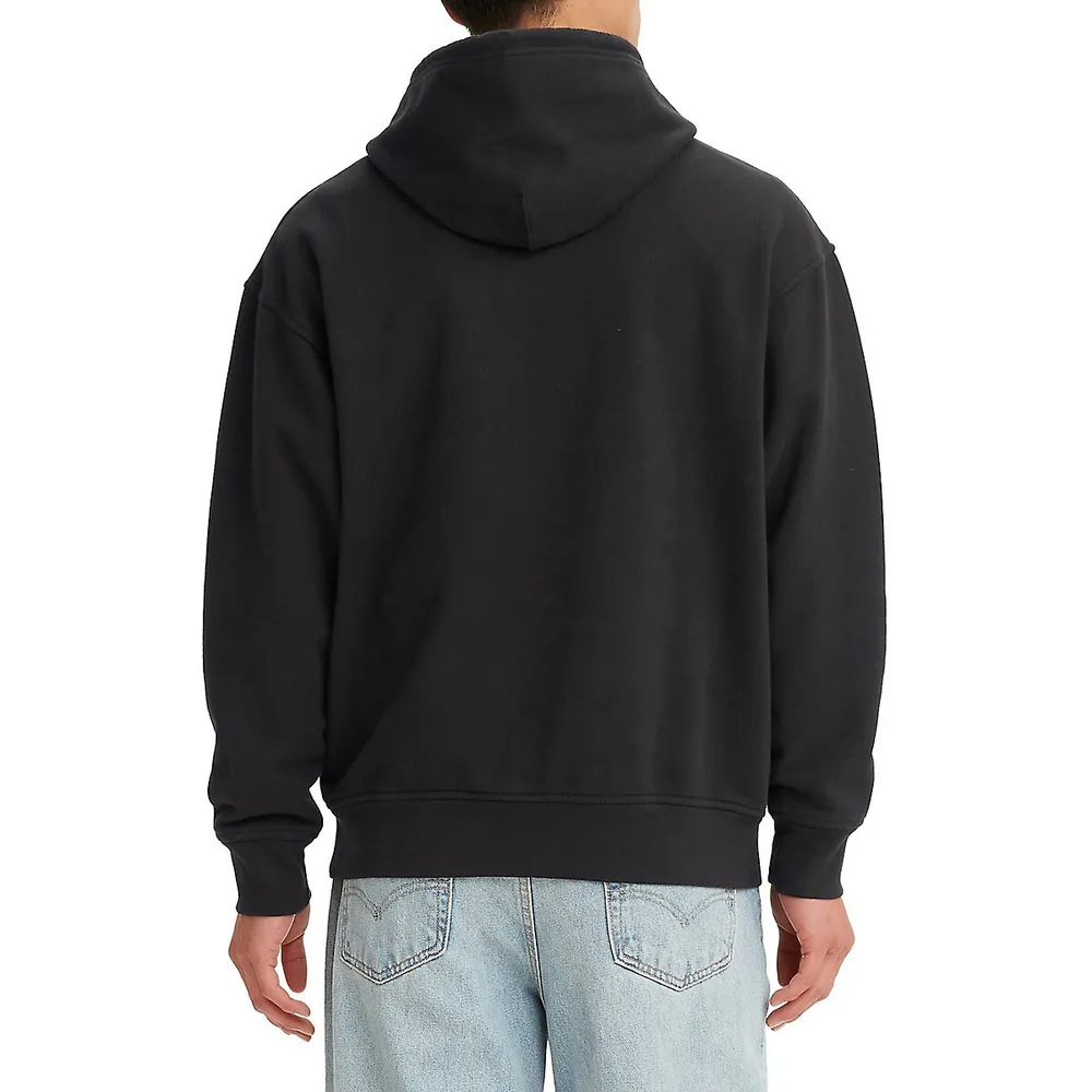 Premium Relaxed-Fit Silver Tab Graphic Hoodie