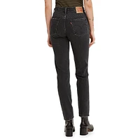 501 Skinny Black Worn Jeans