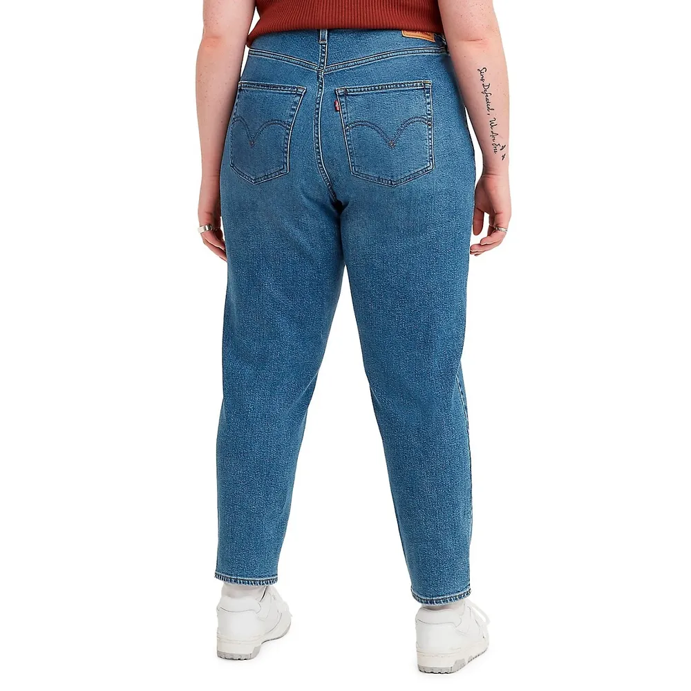 Plus High-Rise Medium Indigo Mom Jeans