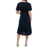 Wrap-Front Jacquard Dress