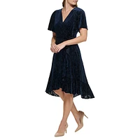 Wrap-Front Jacquard Dress