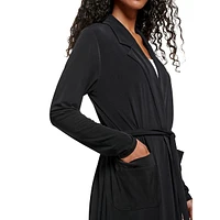 Belted Notch-Lapel Duster Cardigan