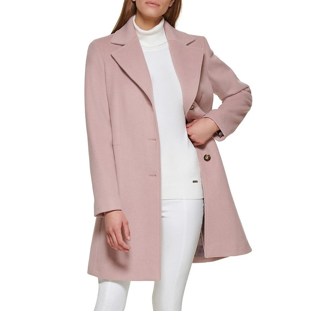 Wool-Blend 3-Button Coat
