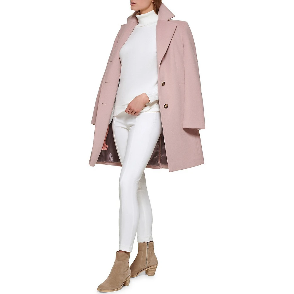Wool-Blend 3-Button Coat