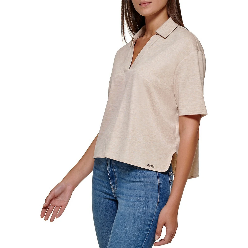 Boxy Johnny-Collar Shirt