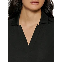 Boxy Johnny-Collar Shirt
