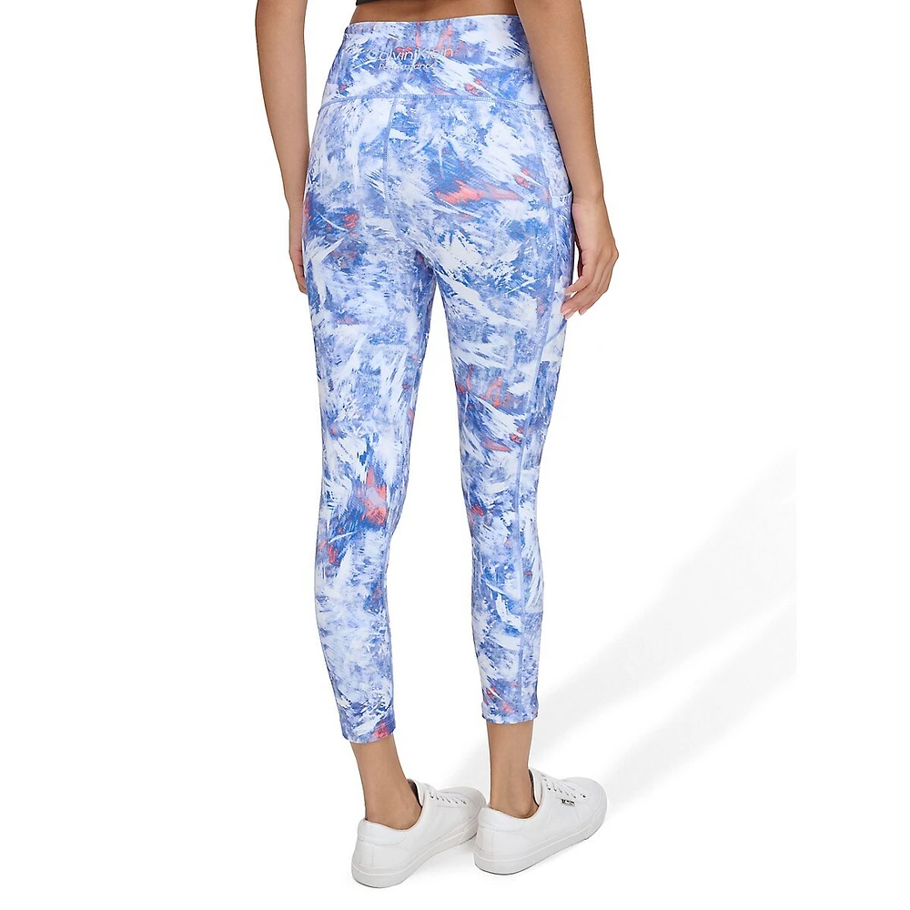 Printed High-Waist Cropped Tights