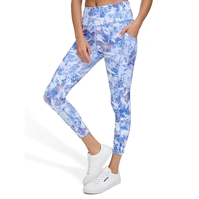 Printed High-Waist Cropped Tights