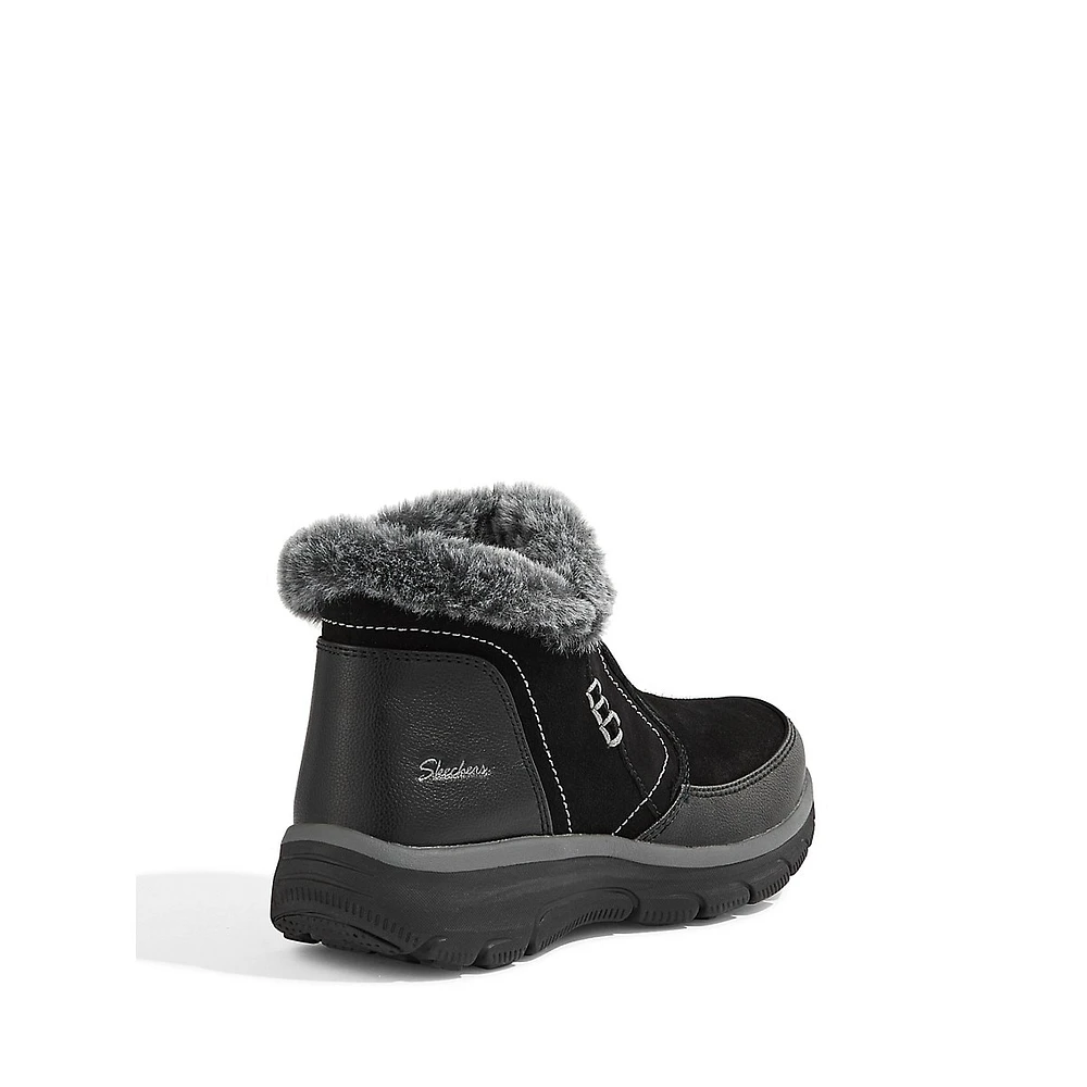 Easy Going Leather & Faux Fur Side-Zip Ankle Boots