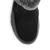 Easy Going Leather & Faux Fur Side-Zip Ankle Boots