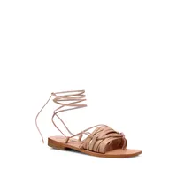 Cami Huarache Leather Wrap Sandal Flats