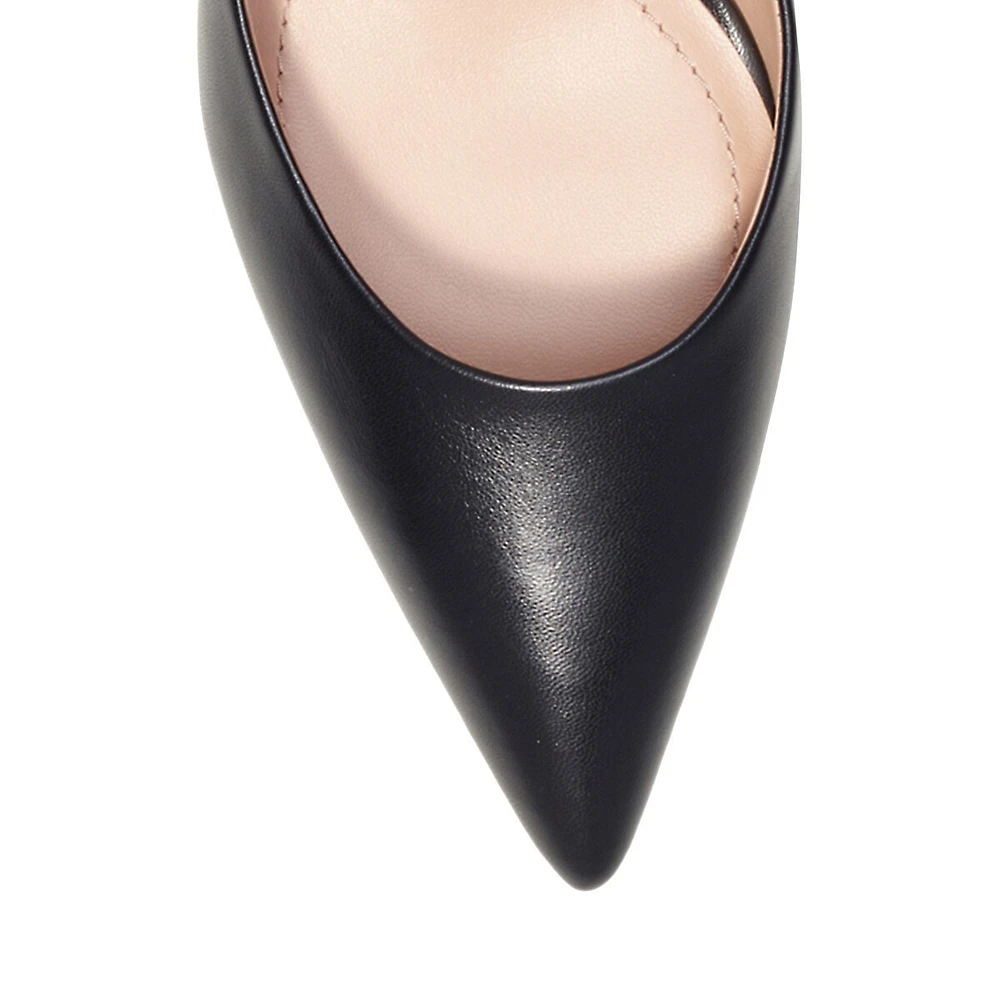 Sandales de style mule à talon bobine en cuir Renn