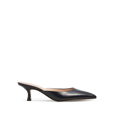 Sandales de style mule à talon bobine en cuir Renn