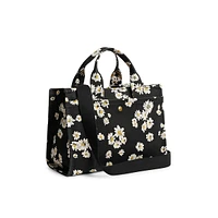 Floral-Printed Canvas Cargo Tote