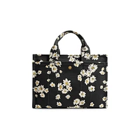 Floral-Printed Canvas Cargo Tote