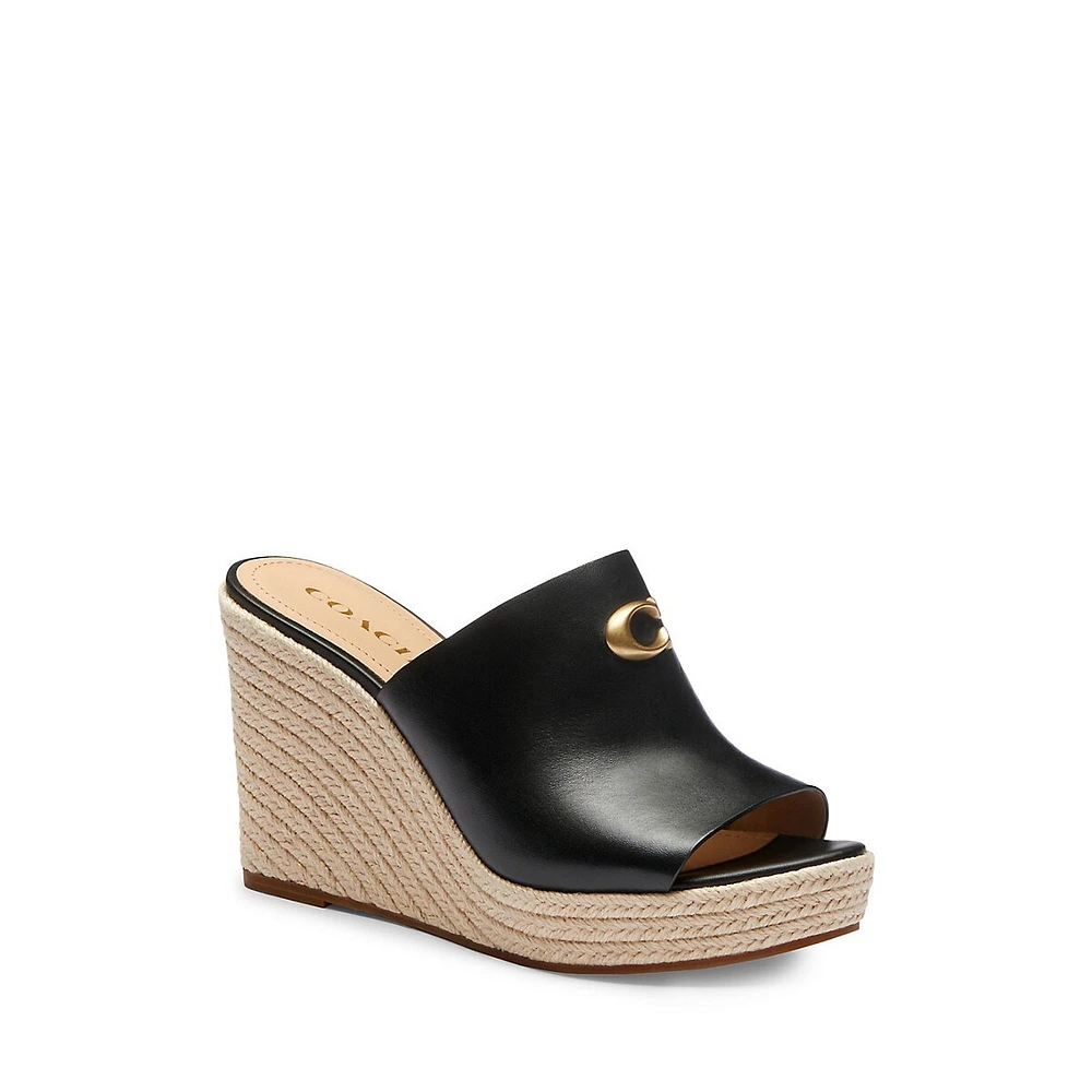 Gloria Leather Wedge Sandals