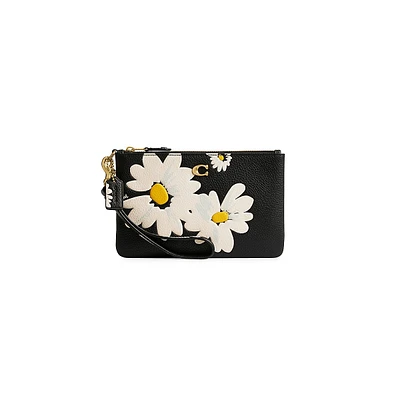 Floral Leather Wristlet