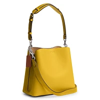 Colourblock Leather Willow Bucket Bag