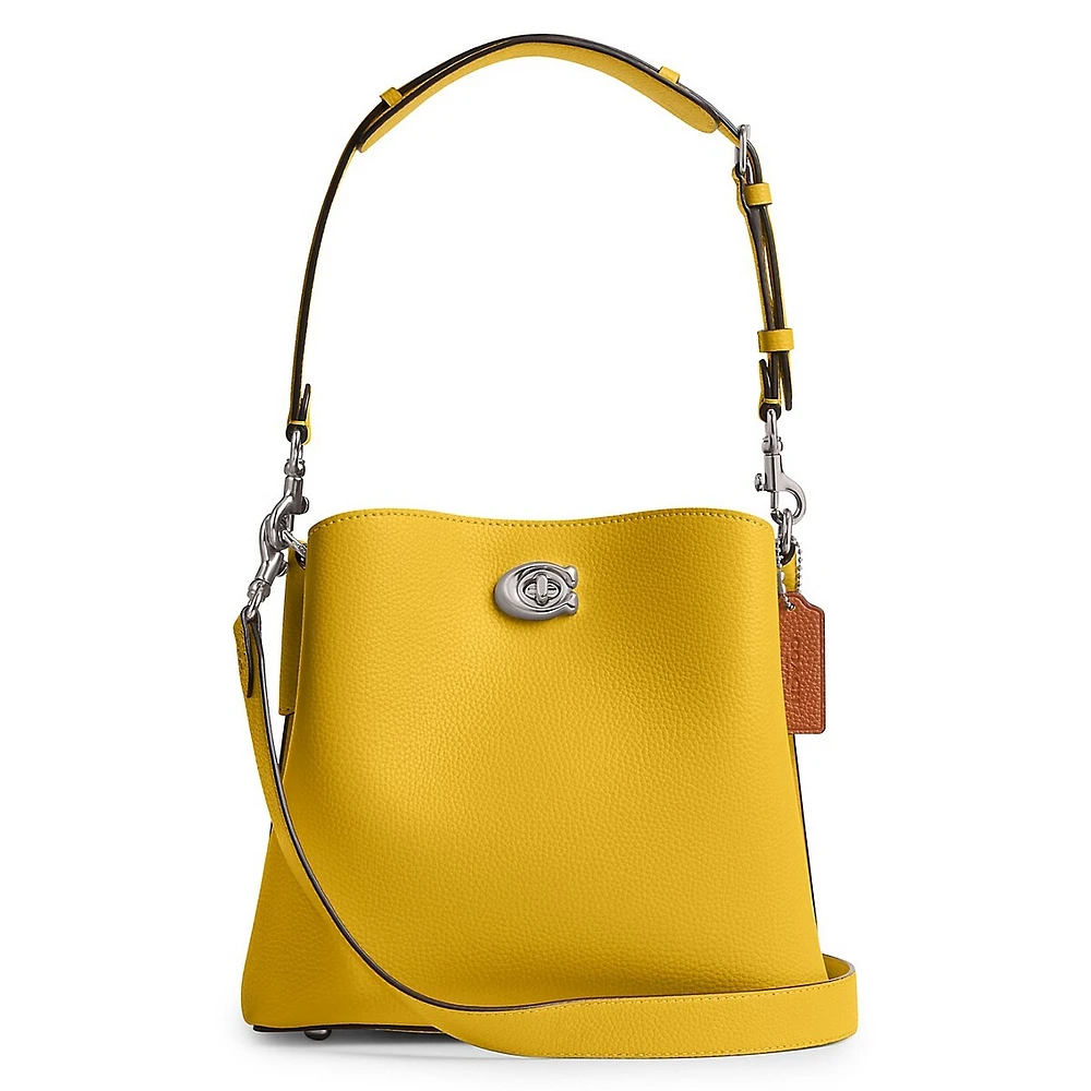 Colourblock Leather Willow Bucket Bag