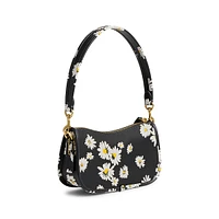 Floral-Printed Leather Swinger Bag 20