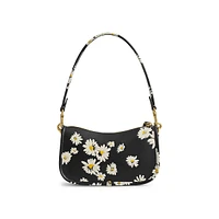 Floral-Printed Leather Swinger Bag 20