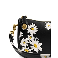 Floral-Printed Leather Swinger Bag 20