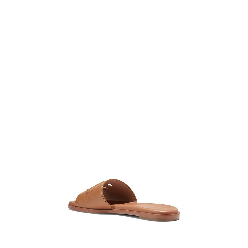 Grand Series Flynn Leather Logo Slide Sandals