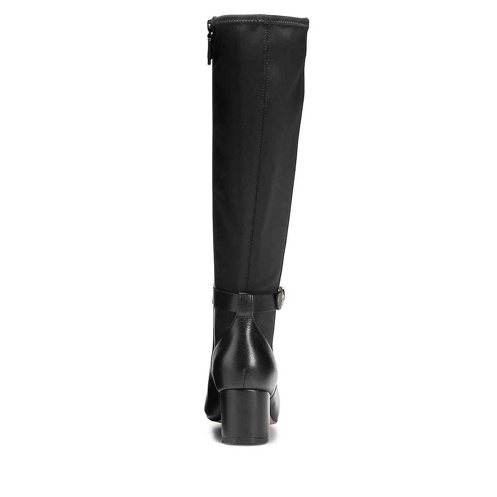 Elena Point-Toe Block-Heel Tall Boots