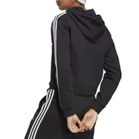 Essentials 3-Stripes French Terry Cropped Hoodie