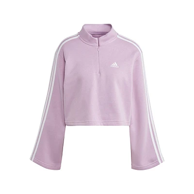 Quarter-Zip Cropped Fleece Sweatshirt