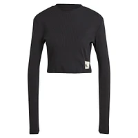 Long-Sleeve Ribbed Cropped T-Shirt