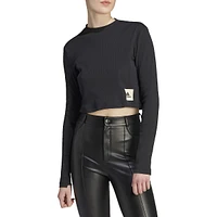 Long-Sleeve Ribbed Cropped T-Shirt