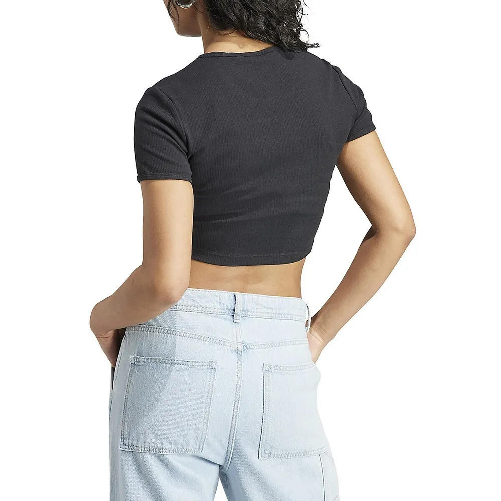 Essentials Ribbed Cropped T-Shirt