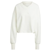 All SZN Ribbed V-Neck Cropped Sweatshirt