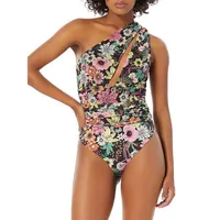 Kim One-Shouldered Cutout Floral Bodysuit