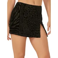 Moly Leopard Print Mini A-Line Skirt