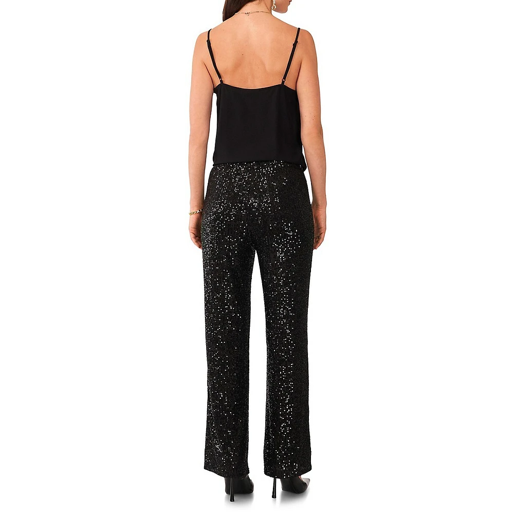 Flared Sequin Pants