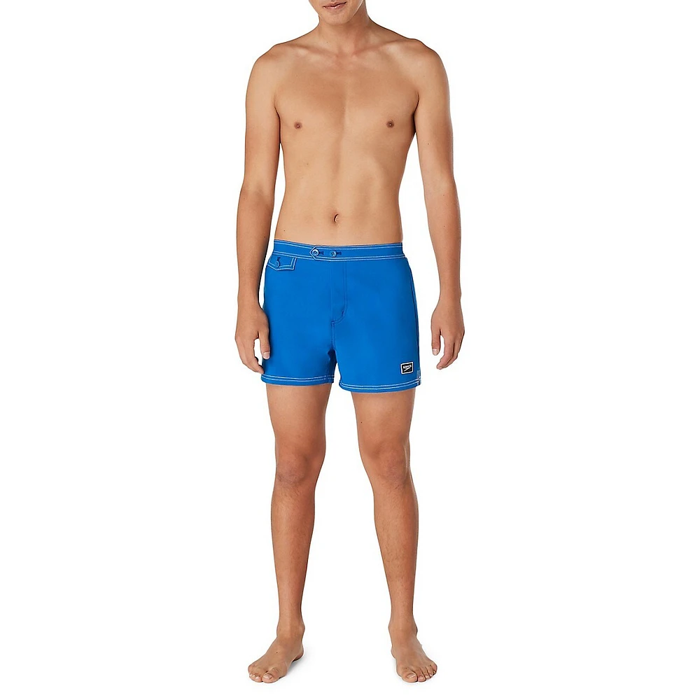 Short de bain uni rétro style beachsider Active Rec