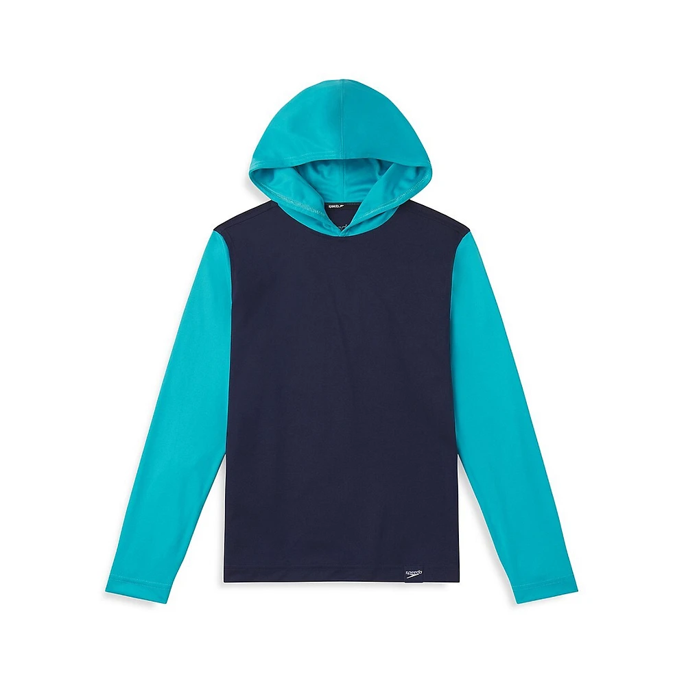 Boy's Active Rec Long-Sleeve Hooded Swim T-Shirt