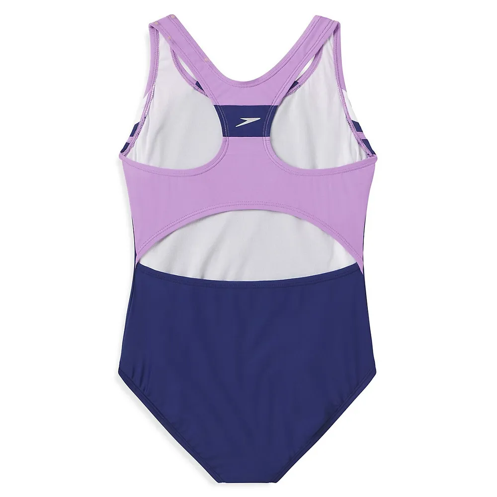 Speedo Girls' Infinity Splice One Piece Swimsuit