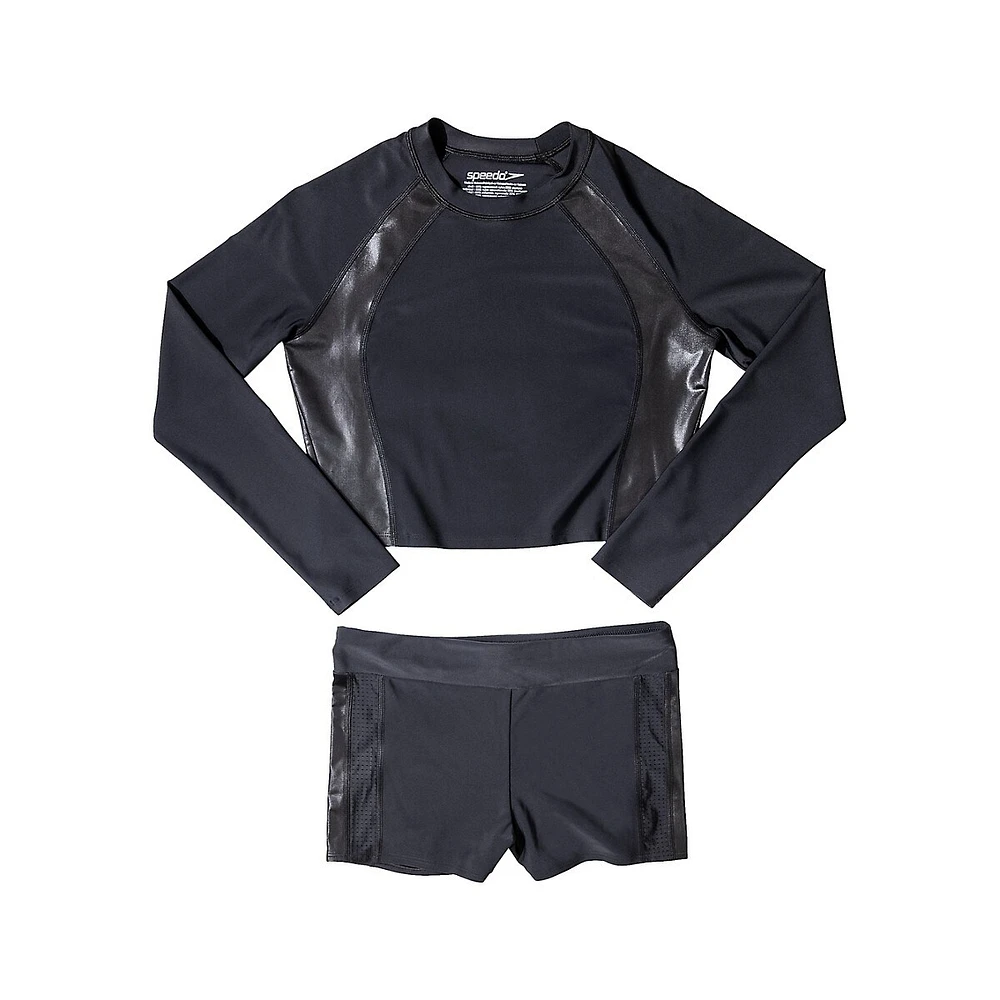 Long-Sleeve Quantum Sheen Cropped Rashguard