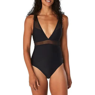 Active Recycled Mesh One-Piece Swimsuit