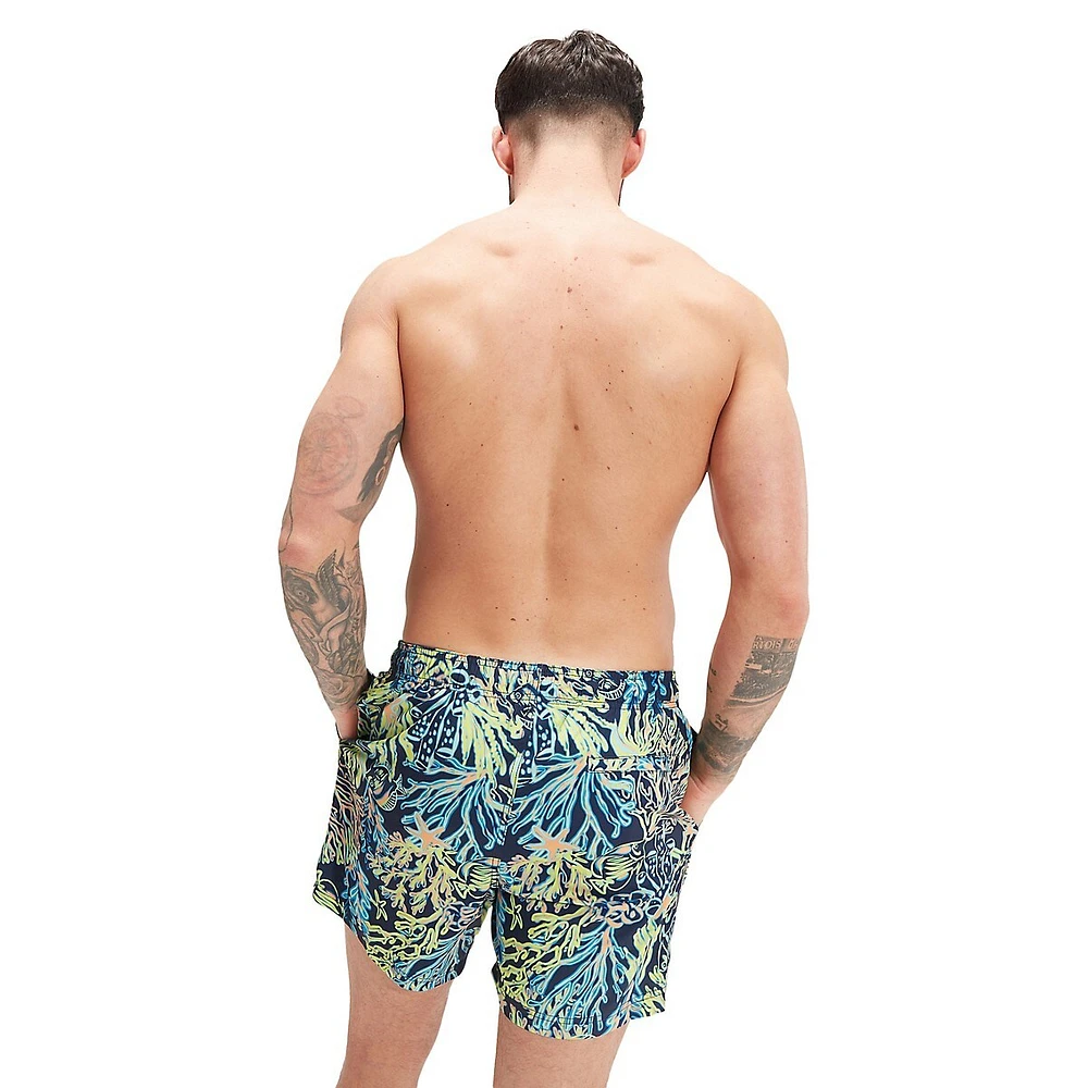 Active Rec Electric Depth Printed Redondo Edge Swim Volley Shorts