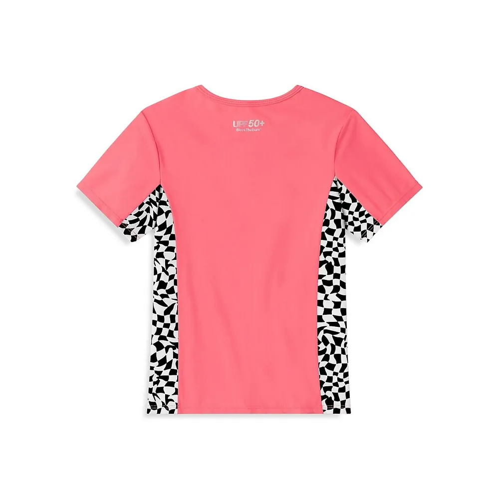 Girl's Active Rec Printed Rashguard Top