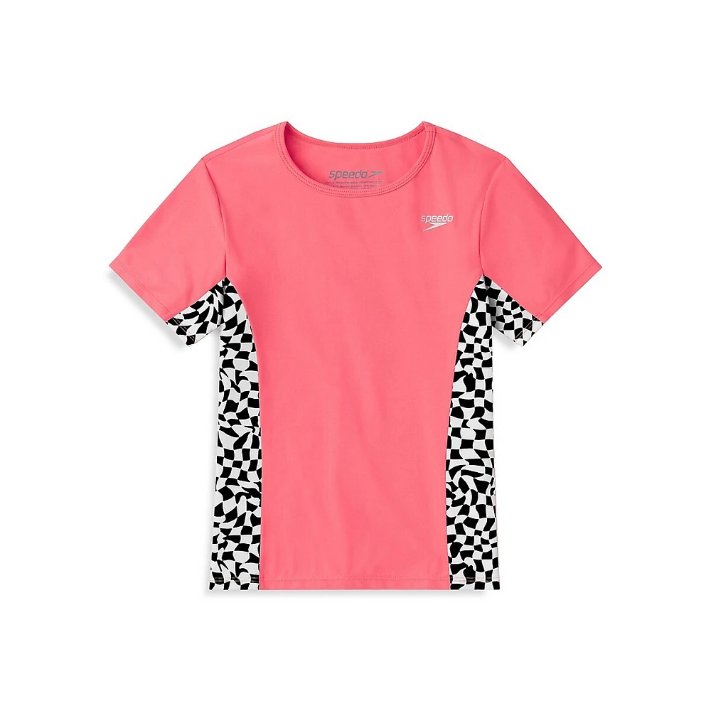 Girl's Active Rec Printed Rashguard Top