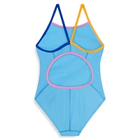 Girl's Solid Propel Back One-Piece Swimsuit