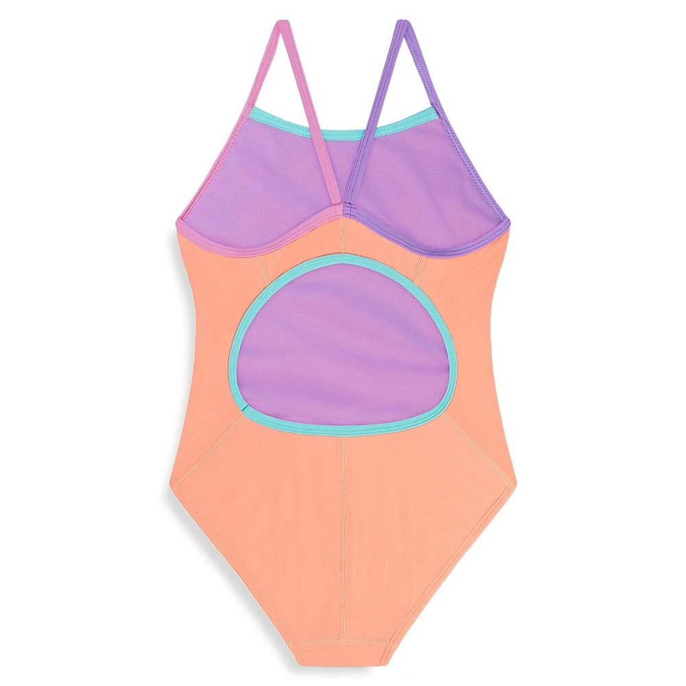 Maillot de bain une pièce uni Propel Back pour fille